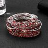 5Pcs/Lot Elastic Crystal Bracelets 2mm Charming Gold Color Crystal Rhinestones Metal Bangle Bracelet Jewelry DIY Gift