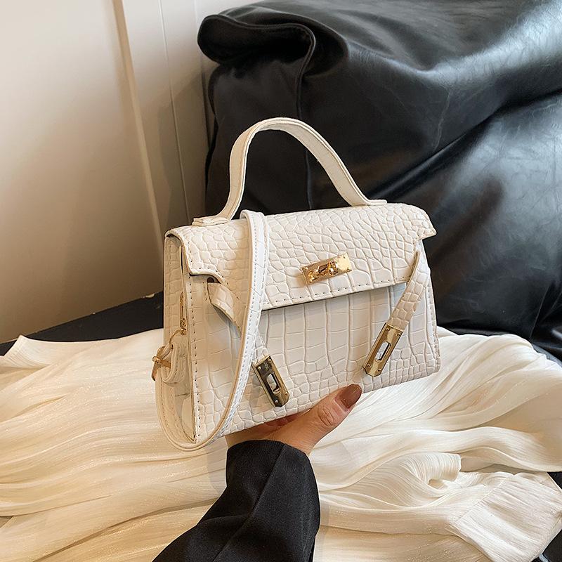 French Niche Design Stone Pattern Bag Women's 2024 Spring New Texture Handbag Retro Fashion Messenger Bag