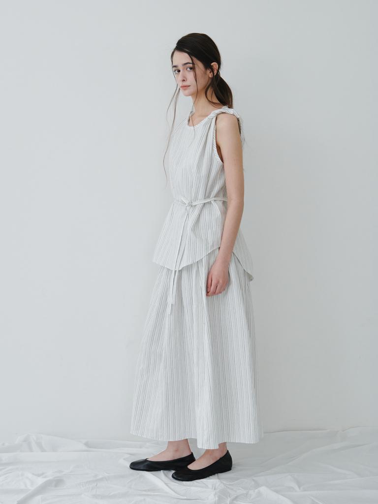 Reply Smock Banding Gather Skirt_Off White