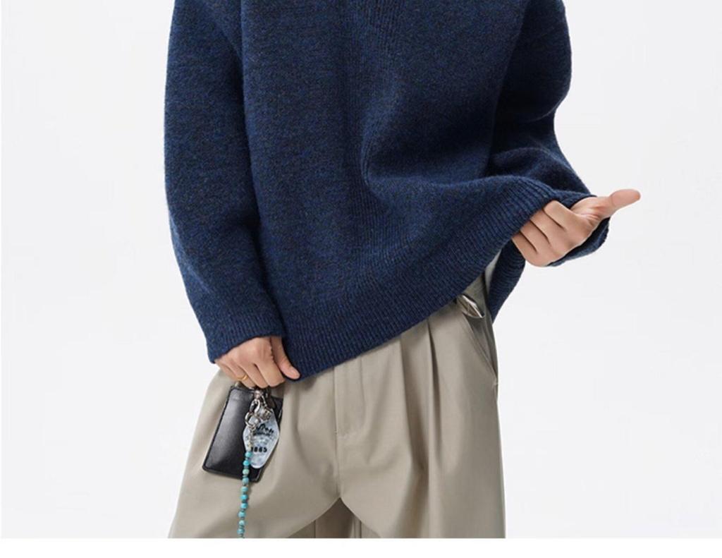 Men's Retro Knit Polo: Stylish Lapel Two-Piece Sweater in Casual, Luxurious Style.