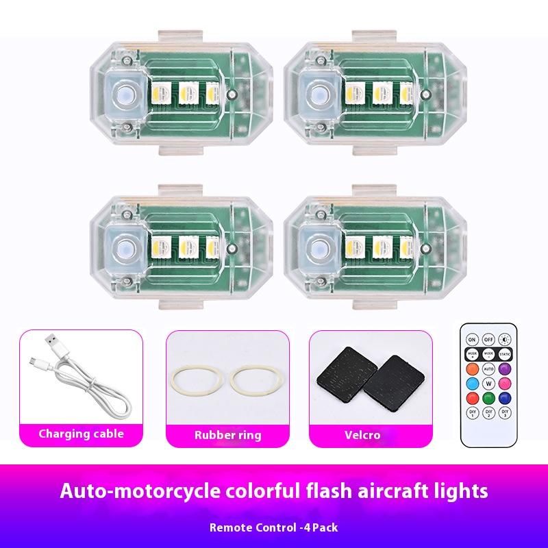 Motorcycle Anti-collision Warning Light Flashing LED Car Strobe Light Waterproof Wireless Remote Control for Cars and Motorcycle