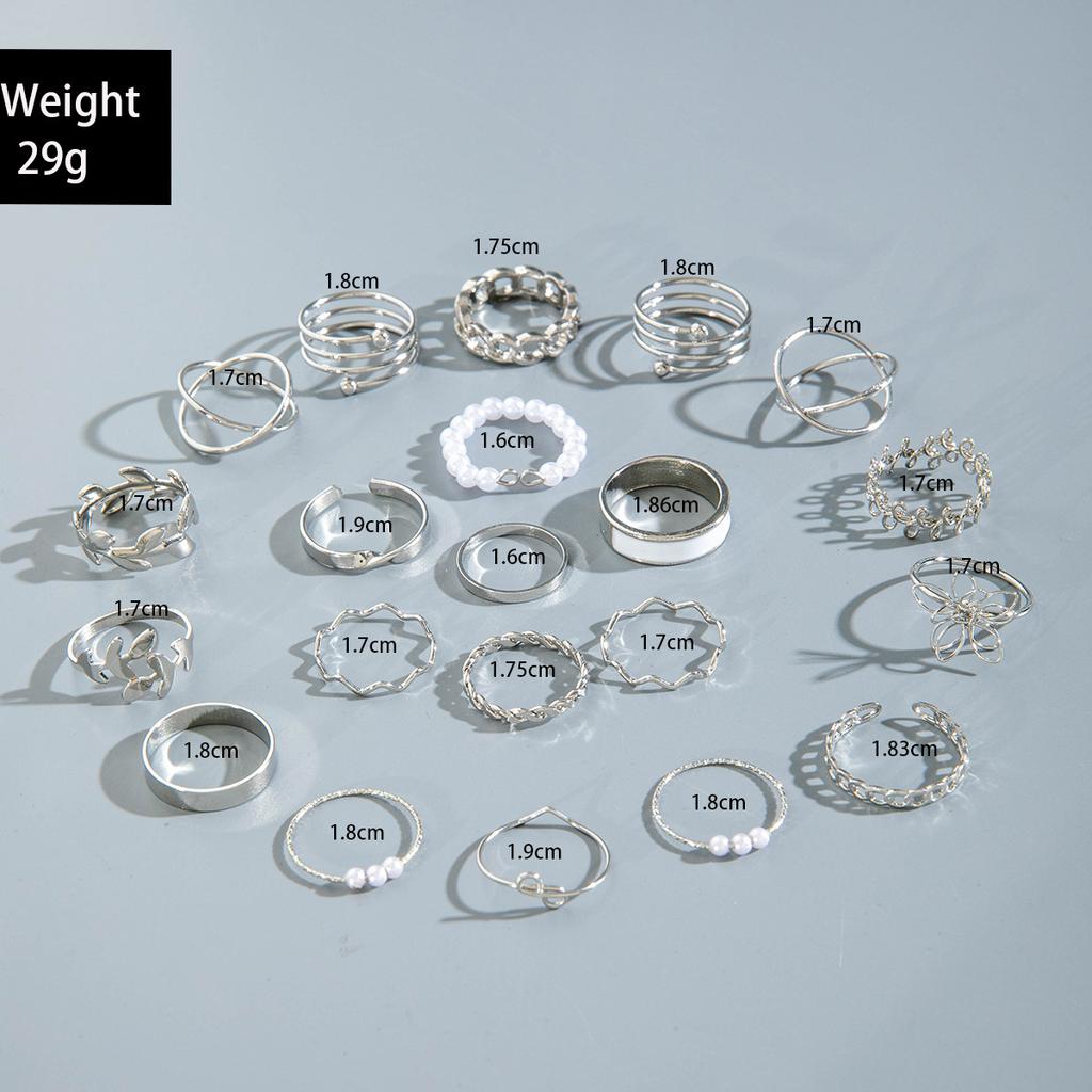 Nová Móda Všestranný List Láska Prsten Set Personalizovaný Geometrický Stohovatelný Kloubový Prsten Vícedílný Set