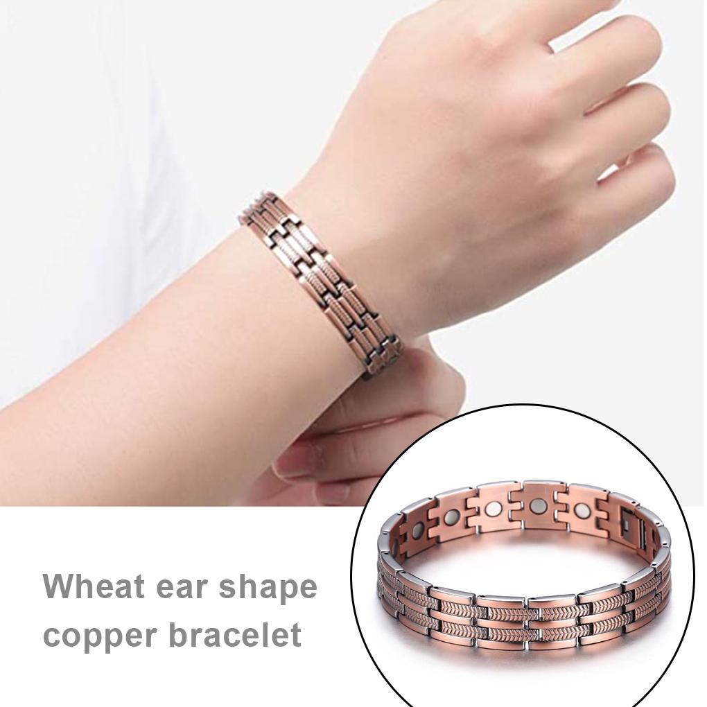 Men Bracelet Copper Geometric Bangle Wheat Chains Retro Fashion Hand Decor Decorations Boyfriend Jewelry Birthday Party