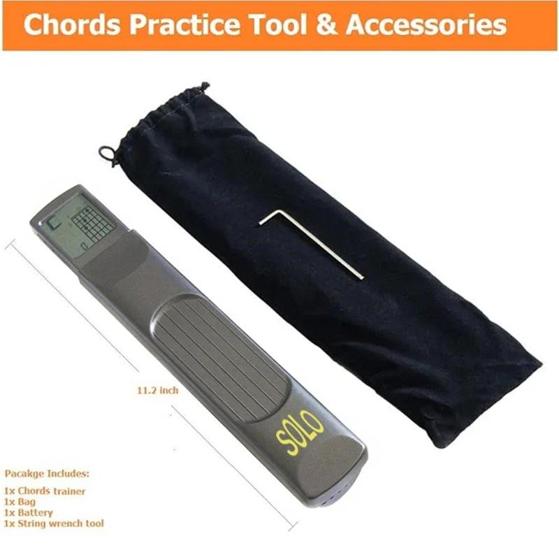 Pocket Guitar Chord Practice Tool Portable Guitar Neck for Trainer Beginner W/a Rotatable Chords Chart Screen