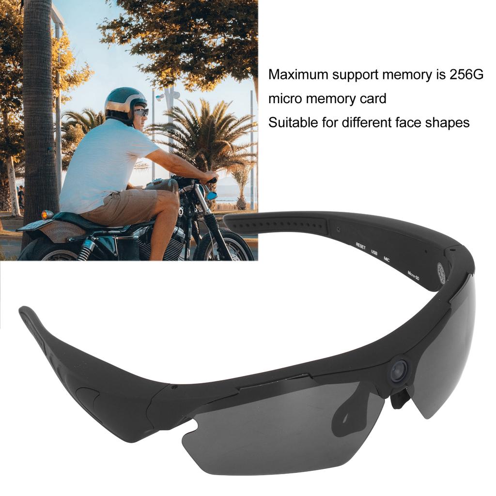 Occhiali con Telecamera Occhiali da Sole Video Registrazione Video 1080P Full HD Occhiali da Ripresa per Ciclismo Guida Escursionismo Pesca Caccia