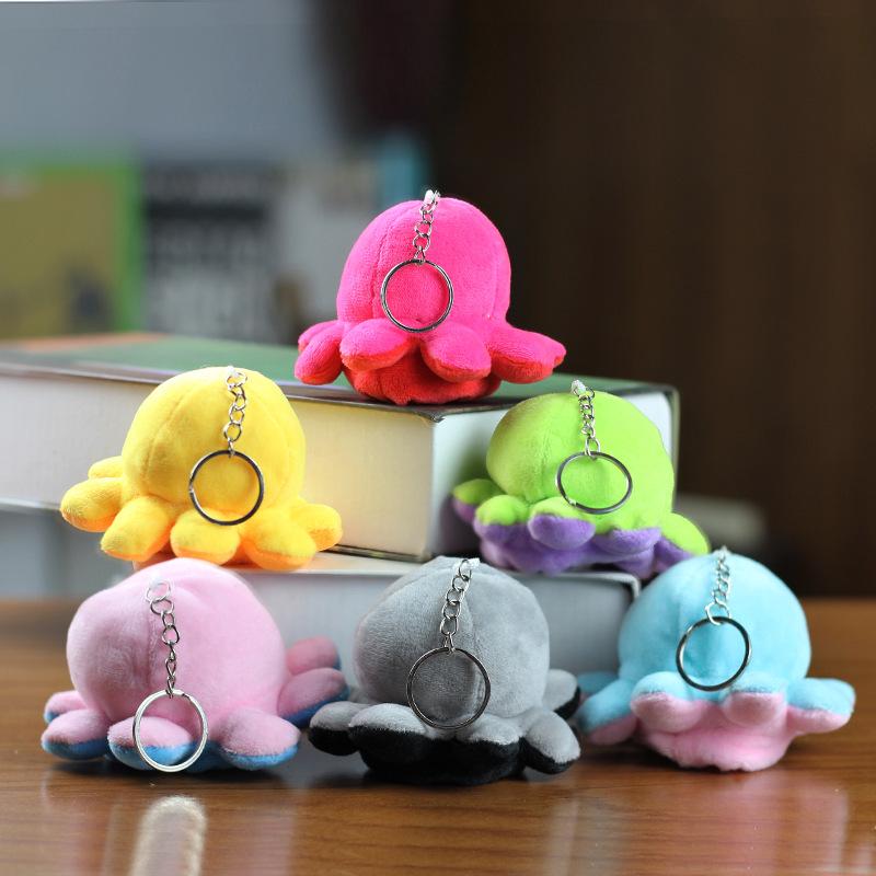 Cute Octopus Flip-Face Eight-Legged Plush Toy Doll Figurine Small Pendant