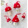 1Piece Christmas Wool Felt Mushroom Gift Bag Decoration Hanging for Gathering Christmas Decoration New Year Holiday Party Decors