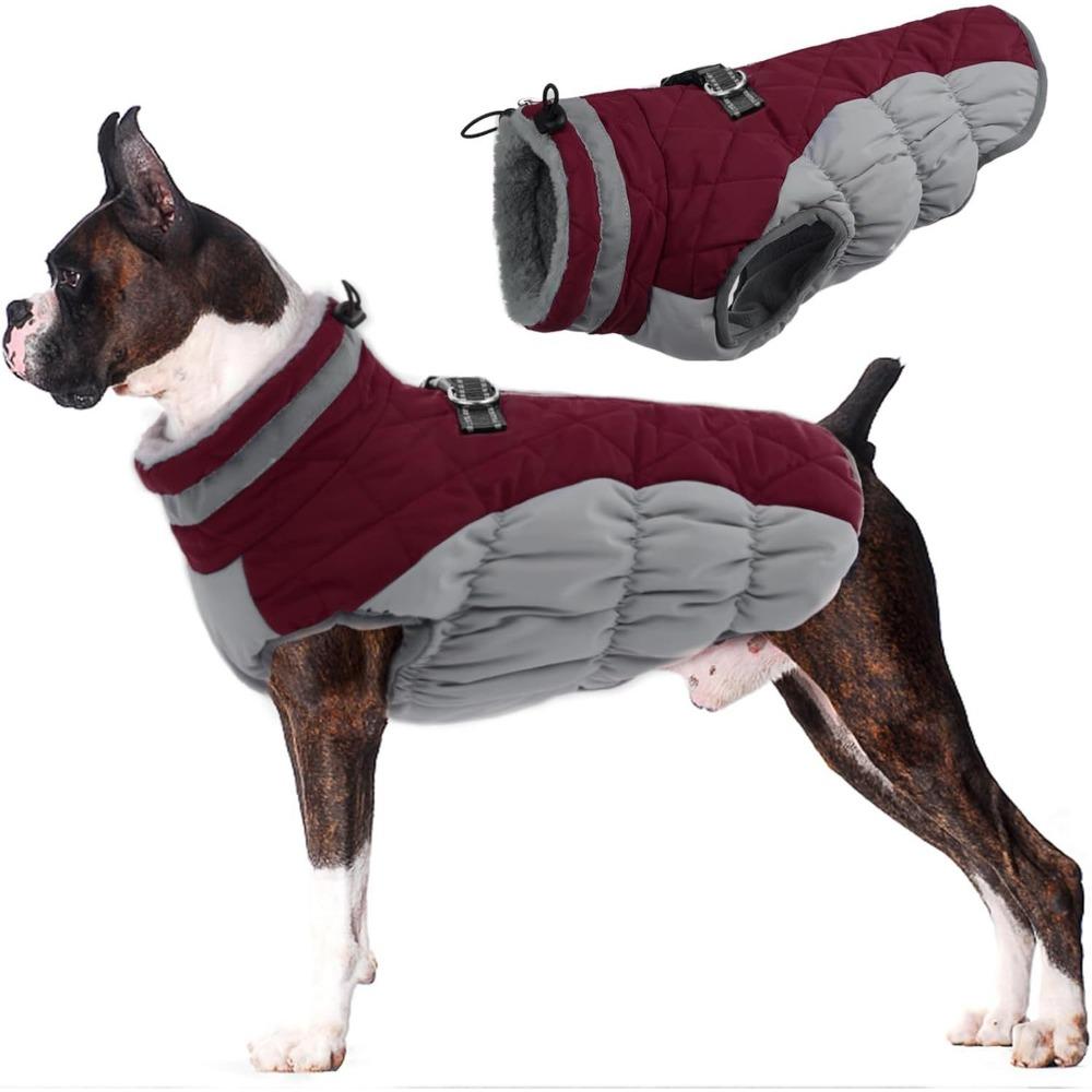 Haustierkleidung, Hunde Baumwollkleidung, Winddicht und Warm im Winter, Hunde Baumwollkleidung, Gefütterte und Verdickte Daunenbaumwollkleidung.