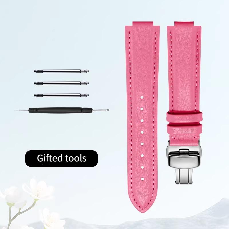 Curved mouth layer cowhide watch strap women for Original CARTIER BALLON BLEU DE CARTIER W69016Z4 WJBB0033 HIPINE men watchband