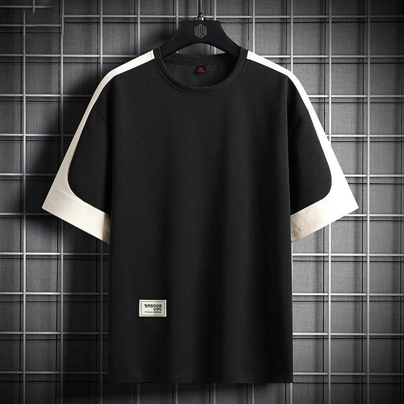 

Летняя футболка с коротким рукавом Мужские футболки Повседневная мода Лоскутное шитье S