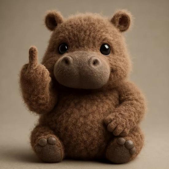 Funny Middle Finger Plush Toy Cute Animal Stuffed Raccoon Panda Bull Cat Plush Dolls Funny Gifts for Sarcastic Friends