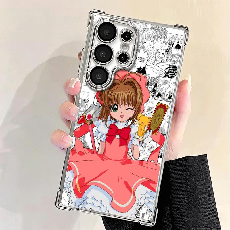 CardCaptor Sakura Anime Plating Phone Case For Samsung Galaxy S24 S25 FE S26 Edge S23 Ultra S22 S21 Plus S20 Anti-Fall Airabag C