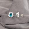 Apatite Gemstone 925 Sterling Silver Jewelry Handmade Push Back Earrings 0.54" EE-151-2