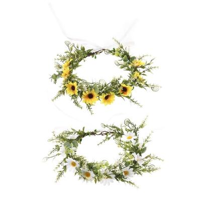 Flower Headbands Daisy Garlands Crown Hair Wreath Bride Flower Crown Wedding