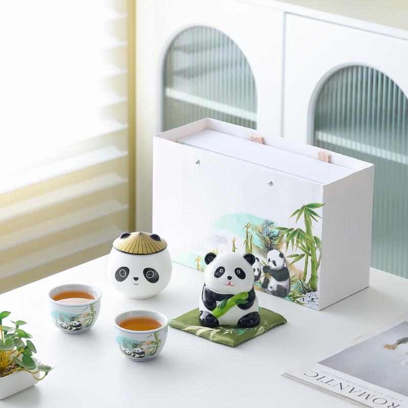 Souvenir gift Chengdu panda office cup ceramic cup tea set gift business company annual meeting high-end gift