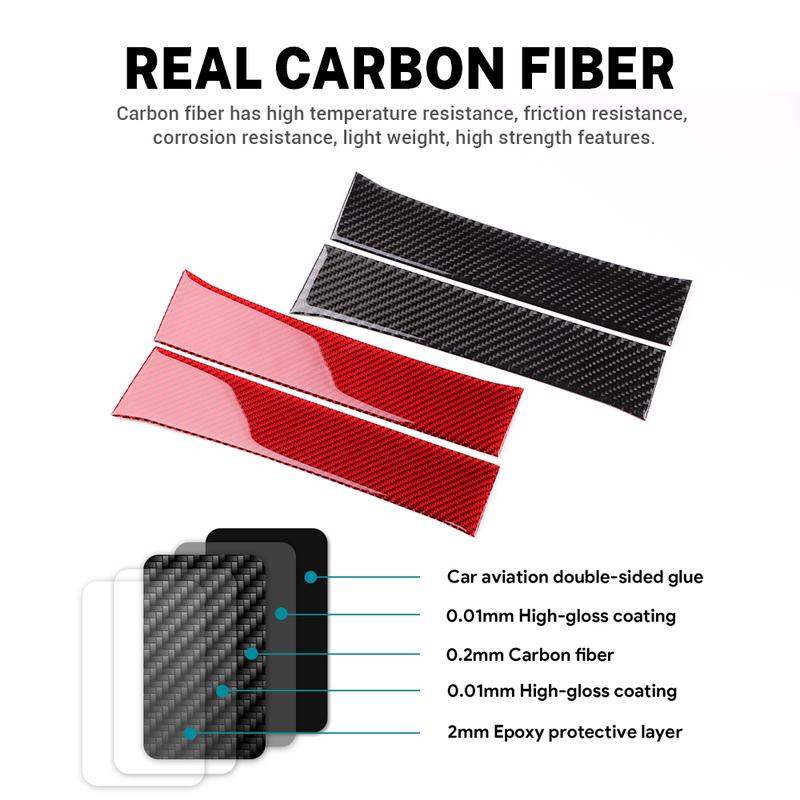 Real Soft Carbon Fiber Sticker For Tesla Model 3 Highland 2024 Car Instrument Both Sides Decor Interior Trim Accessories.