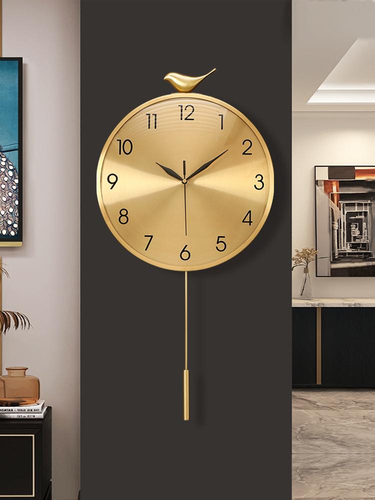 New Chinese stylewall  brass modern simple wall clock silent quartz clock