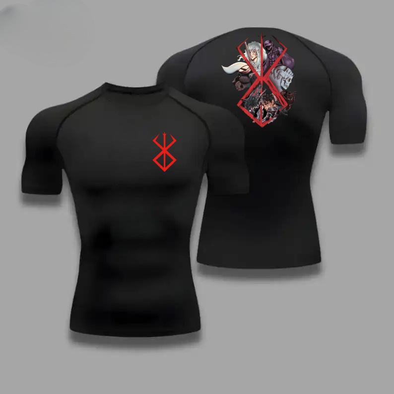 Guts Griffith Graphic Compression Shirts Men Gym Workout Running Tshirt Summer Athletic Quick Tees Tops Short Sleeve Rash Guard