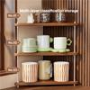Wooden Corner Cup Holder Desktop Mug Rack, 3 Tier Coffee Bar And Tea Cup Organizer Shelf For Kitchen Counter Or Sideboard
