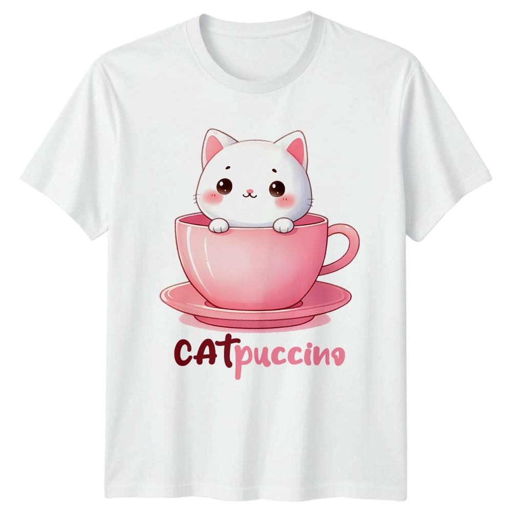 Catpuccino Unisexs TShirt Cat Coffee Birthday Gift For Her S