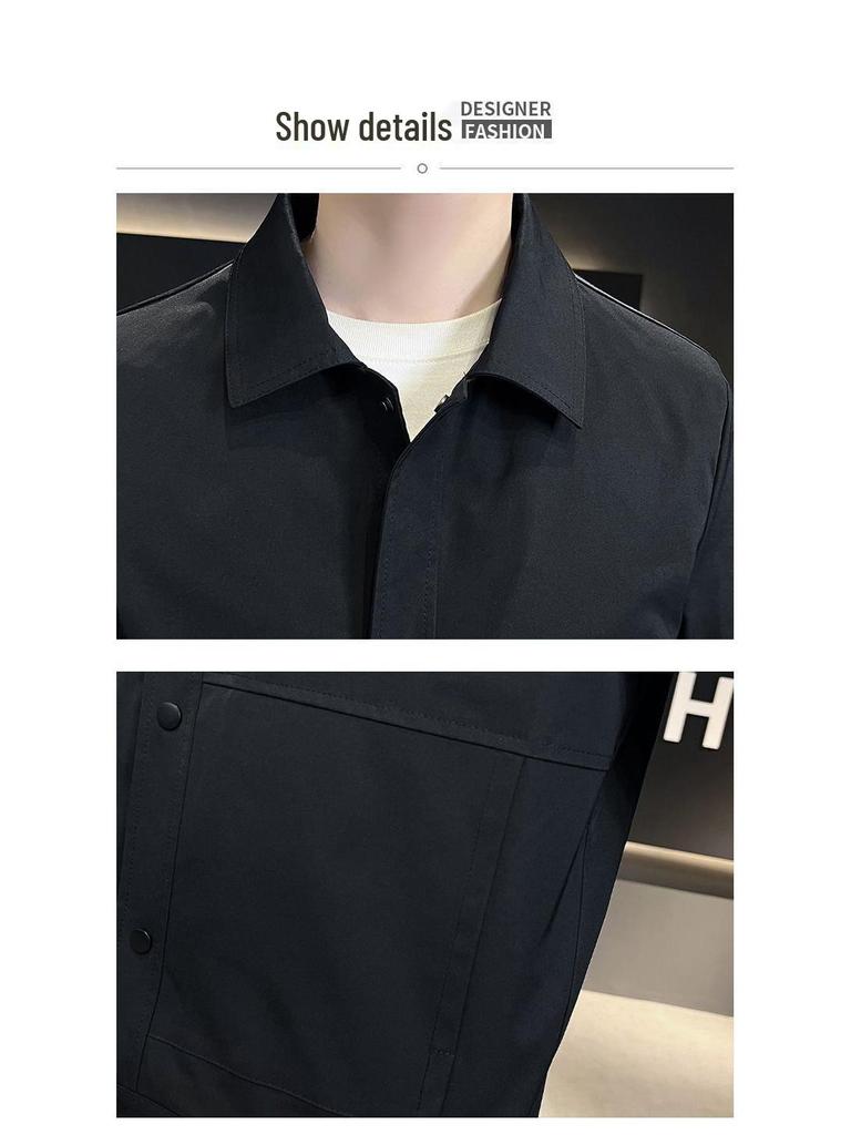 Men's Slim Fit Cotton Jacket - Stylish, Warm, Versatile, Turn-Down Collar for Autumn and Winter