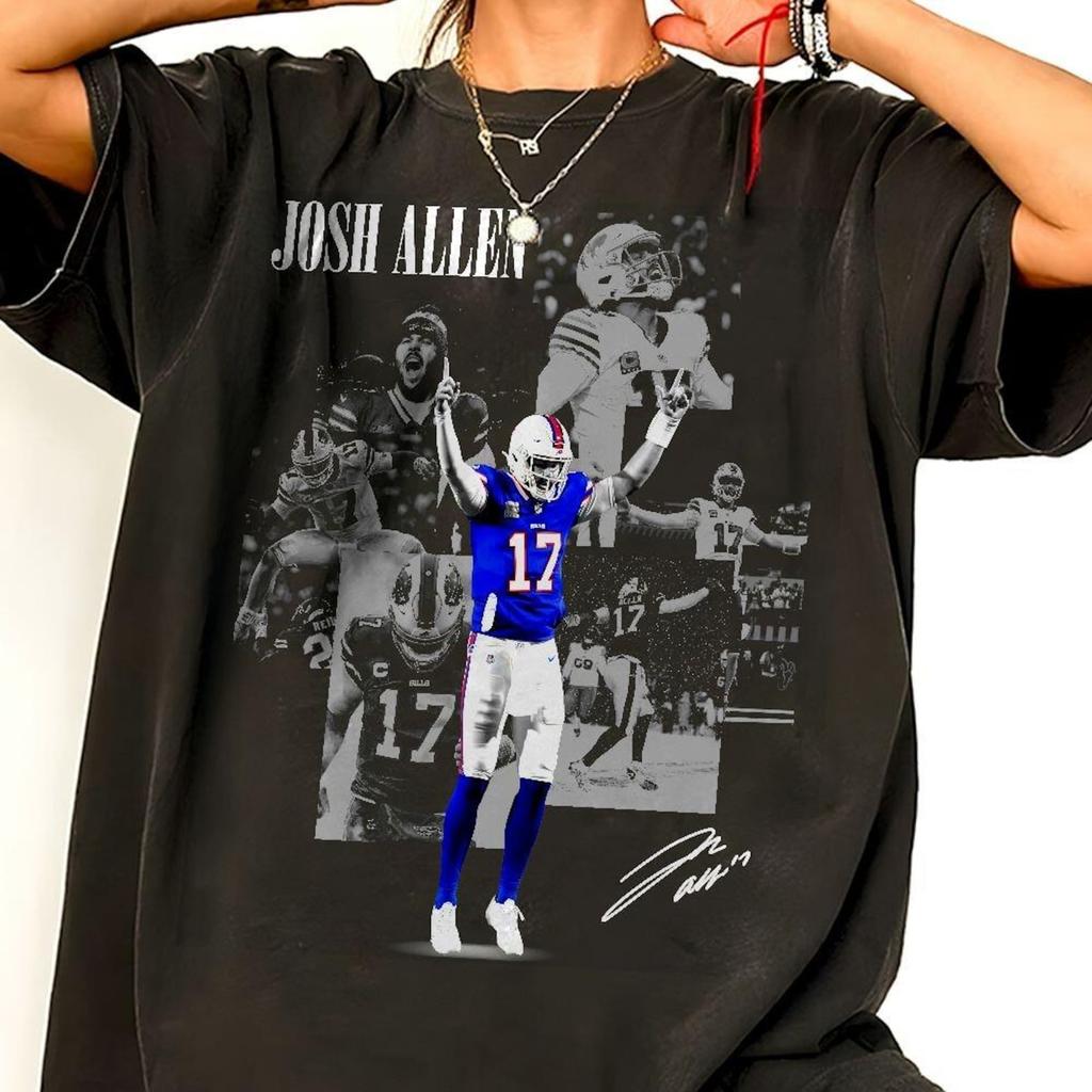 Josh Allen Buffalo Football Retro Grafik Komfort Farbe Shirt