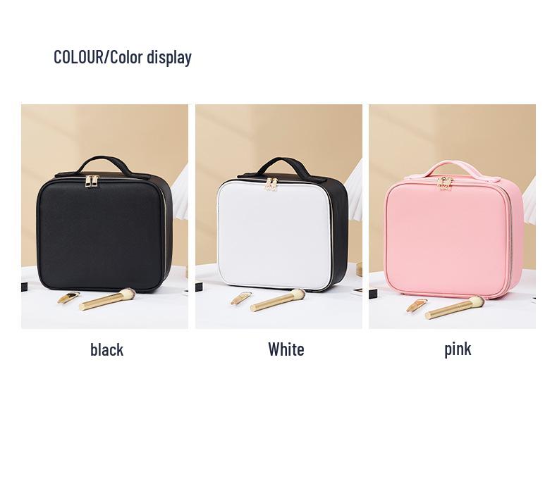 LED Makeup Bag with Mirror, High-End Feel, Large-Capacity for Makeup Artists