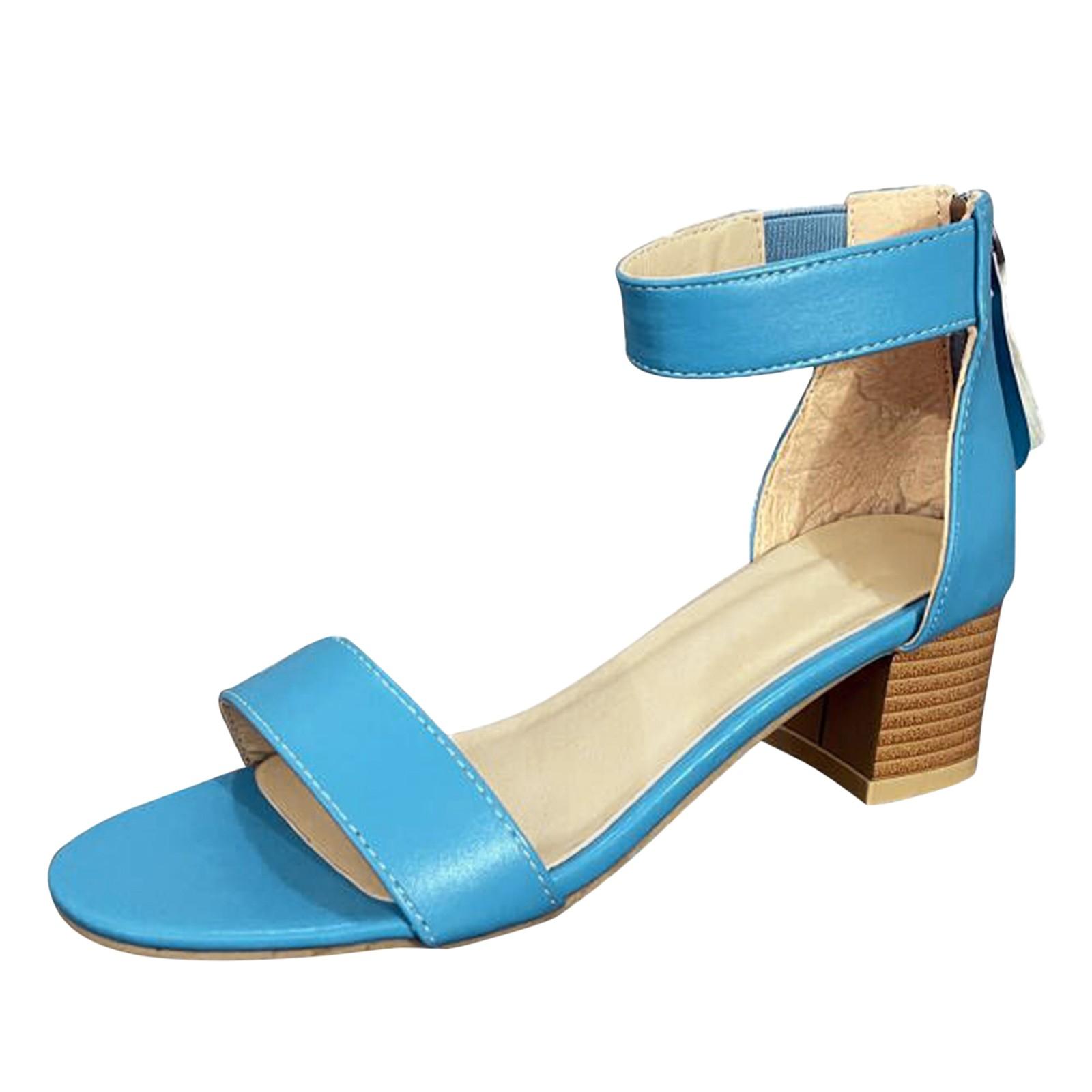 

Женская обувь на узком каблуке и молнии с односложными женскими сандалиями на шнурке синий