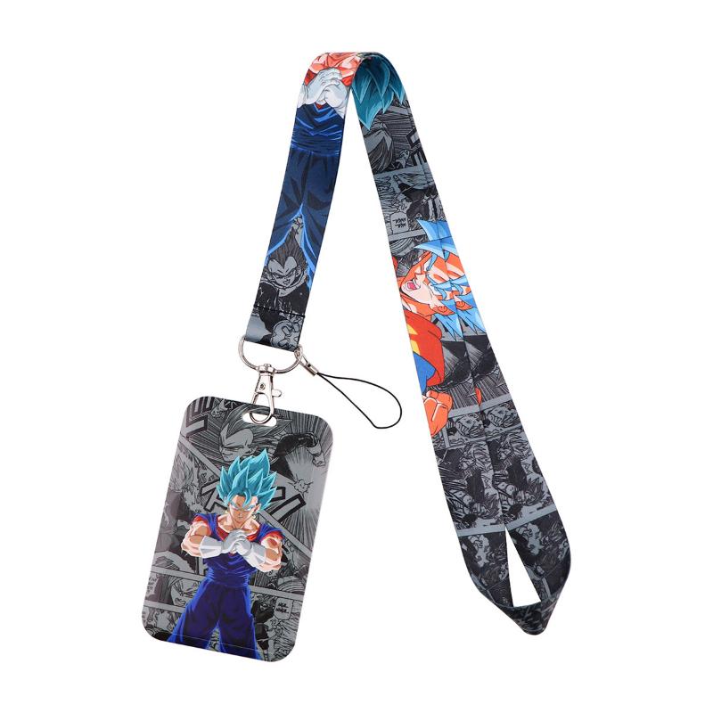 Anime Dragon Ball Lanyard for Student Keychain ID Card Cover Passport Badge Holder Key Ring Black Neck Straps Accessories Gift