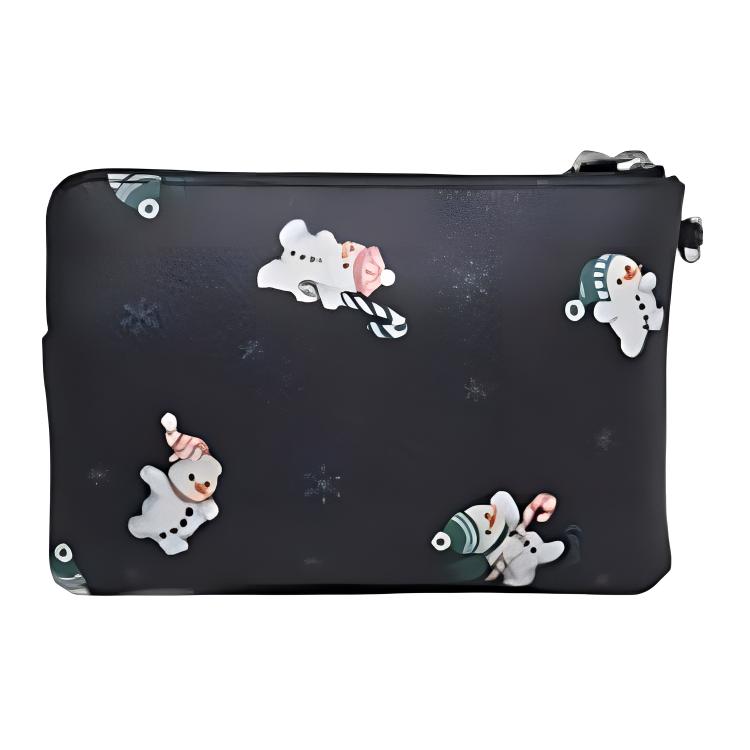 Coach Boxed Snowman Print Zipper Clutch Women Clutch Black C7401-SVF23