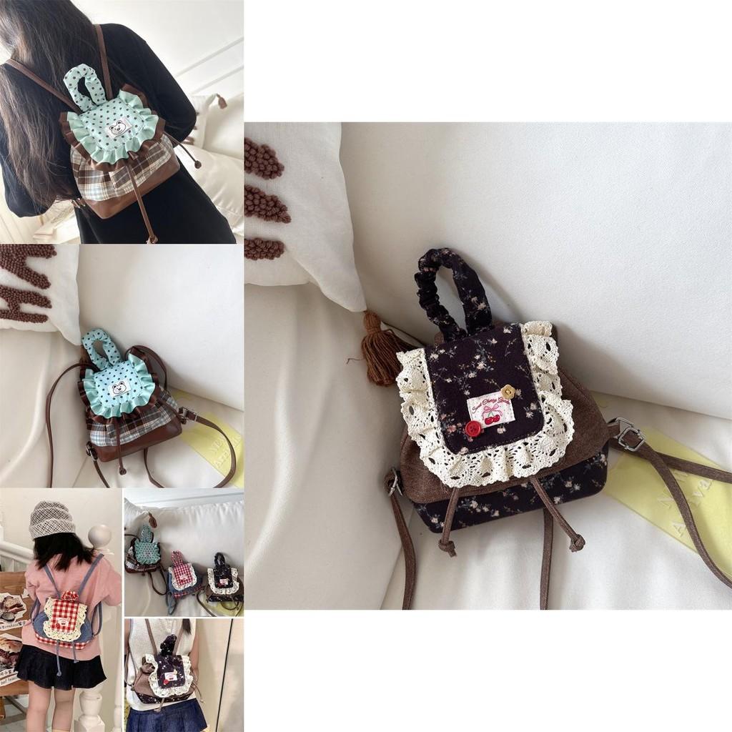 Minimalist City Style Lace Trim Backpack With Breathable Design For Teens