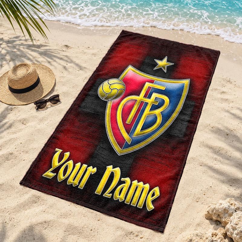 FC Basel Custom Name Beach towels also serve as bath towels summer essential a musthave for the outdoors the beach and the pool
