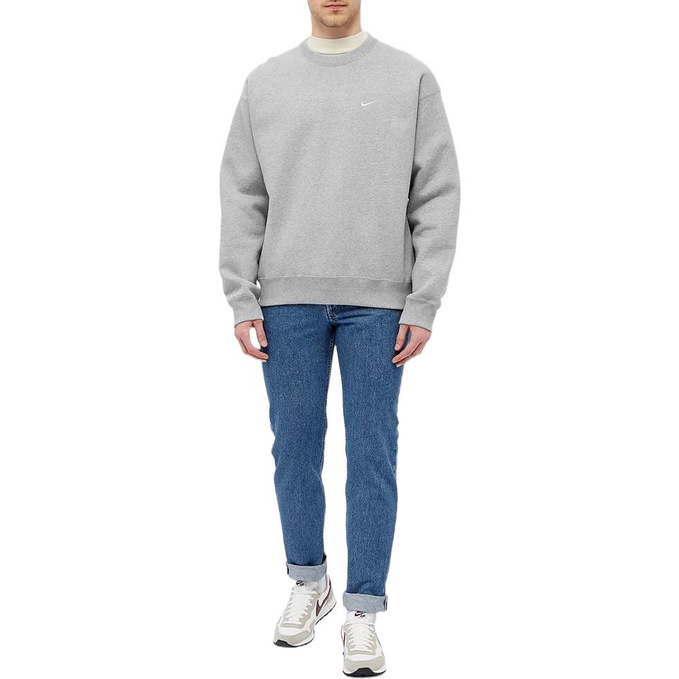 Nike Solo Swoosh Fleece Crew Grey Men Tops CV0554-063