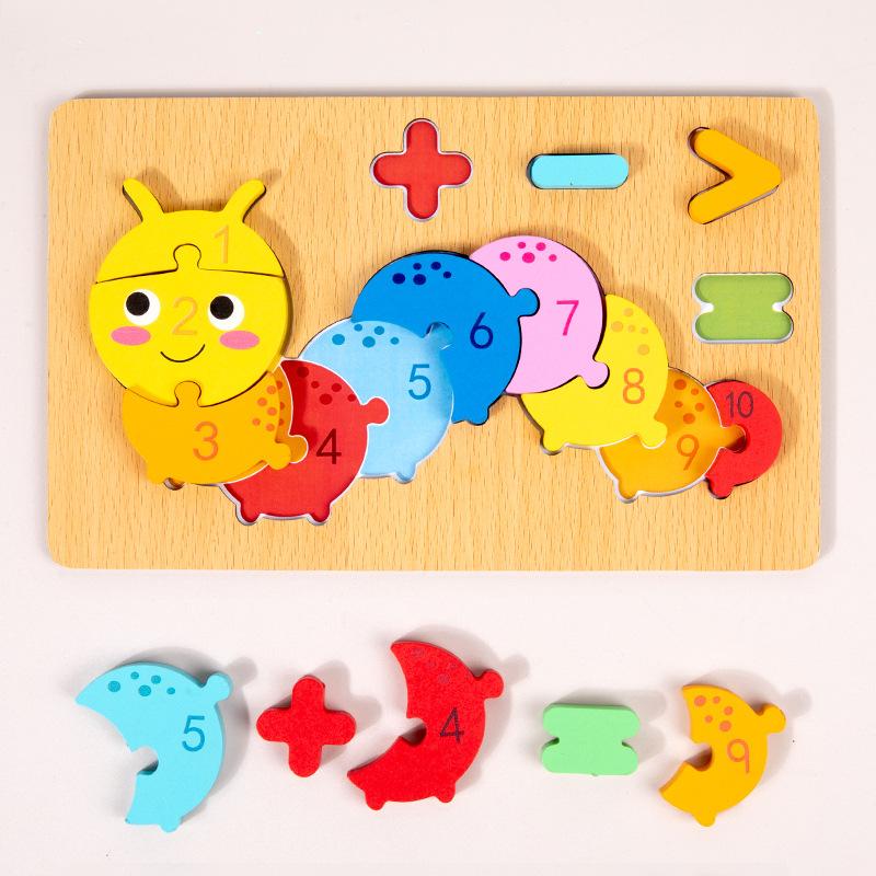 Wooden Early Education Cognitive Children Educational Toys Building Block Animal Traffic Shape Matching 3d Three-dimensional Puz
