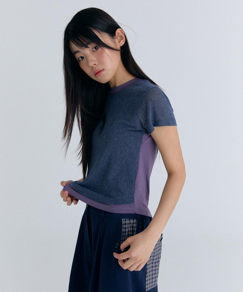 Peulleoti Mesy Overlay T-Shirt In Purple