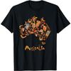 Australien Karte Koalas Kängurus Bumerangs Sydney Oper T-Shirt