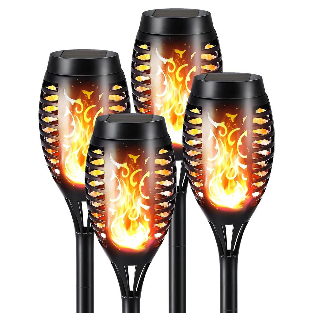 Solar Flame Landscape Torch: Waterproof Outdoor Stake Light for Garden, Villa, and Courtyard.