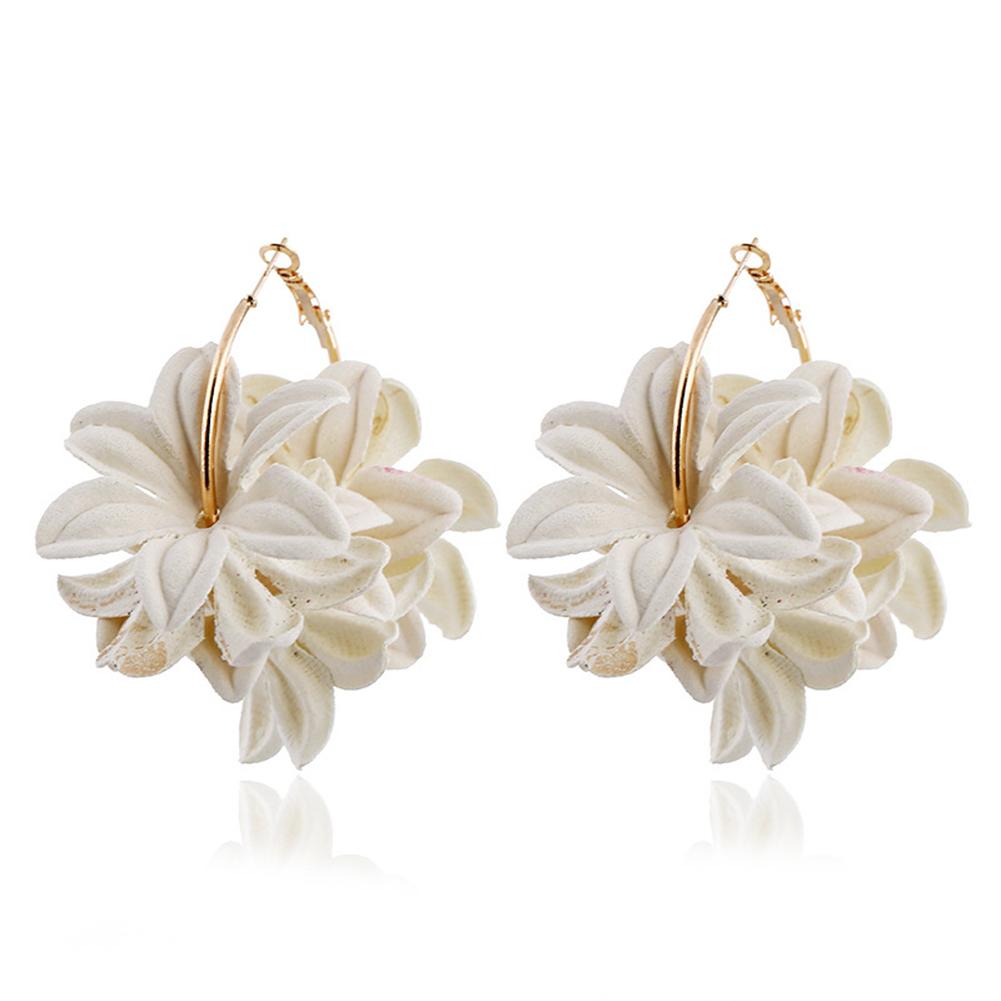 1pair Women Fashion Elegant 3D Flower Design Earring All-match Delicate Ear Studs