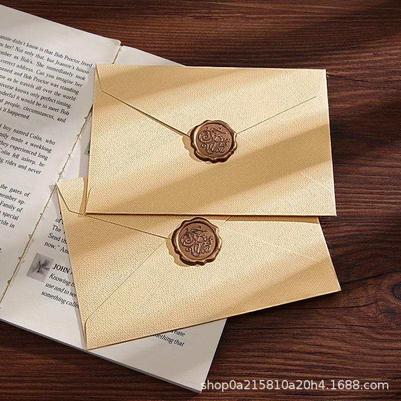 Verdickter Leinenmuster Umschlag Chinesischer Stil Briefpapier Set Retro Romantischer Stil Rindsleder Spezialpapier Retro Umschlag