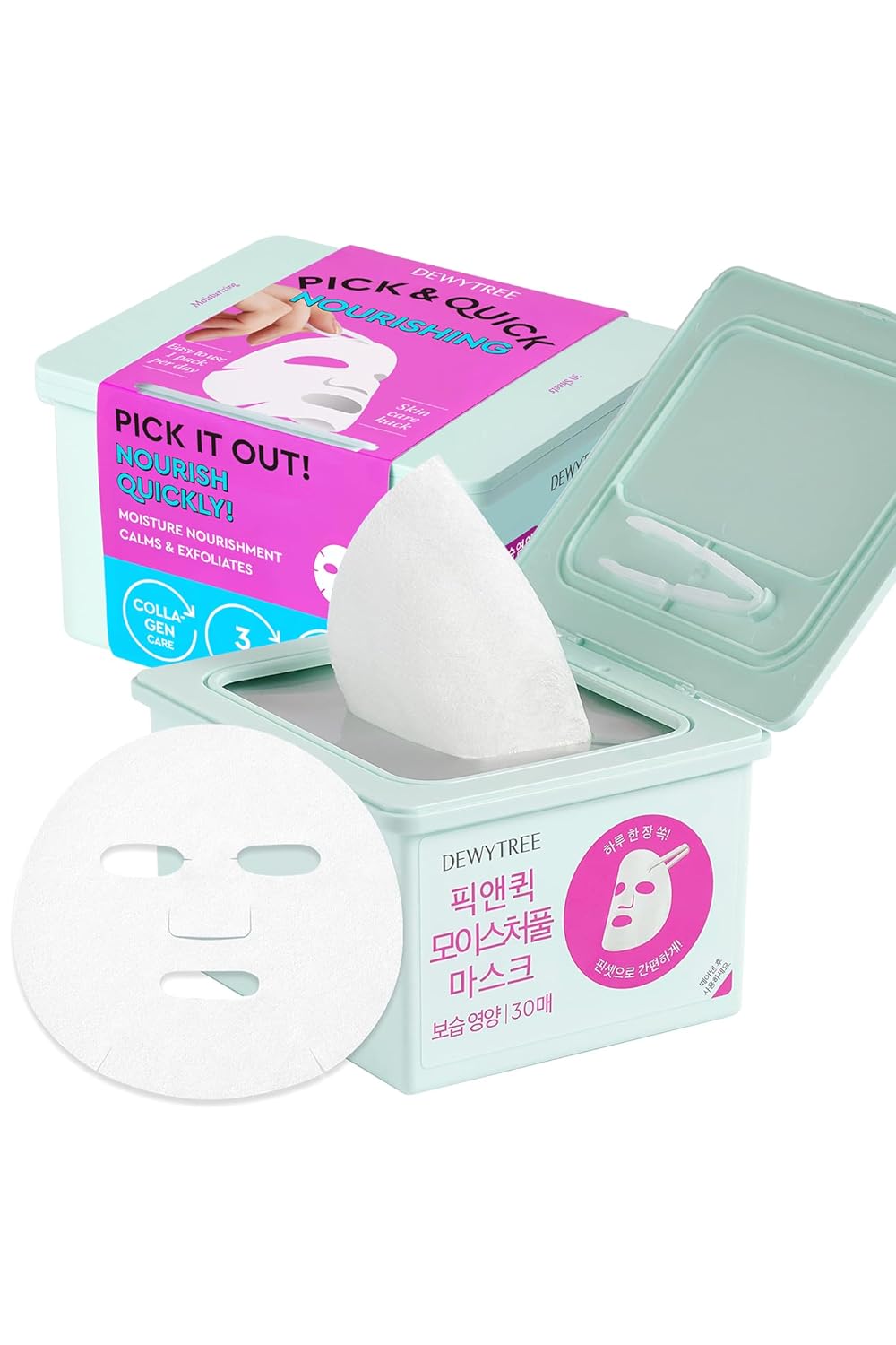 

Dewytree PICK AND QUICK Moisture Full Mask 30 pcs - Nawilżające maski w płachcie