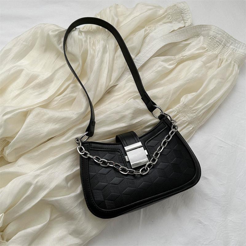 Elegant Simple Design Underarm Bag Versatile Shoulder Bag For Women In Trendy Styles Black