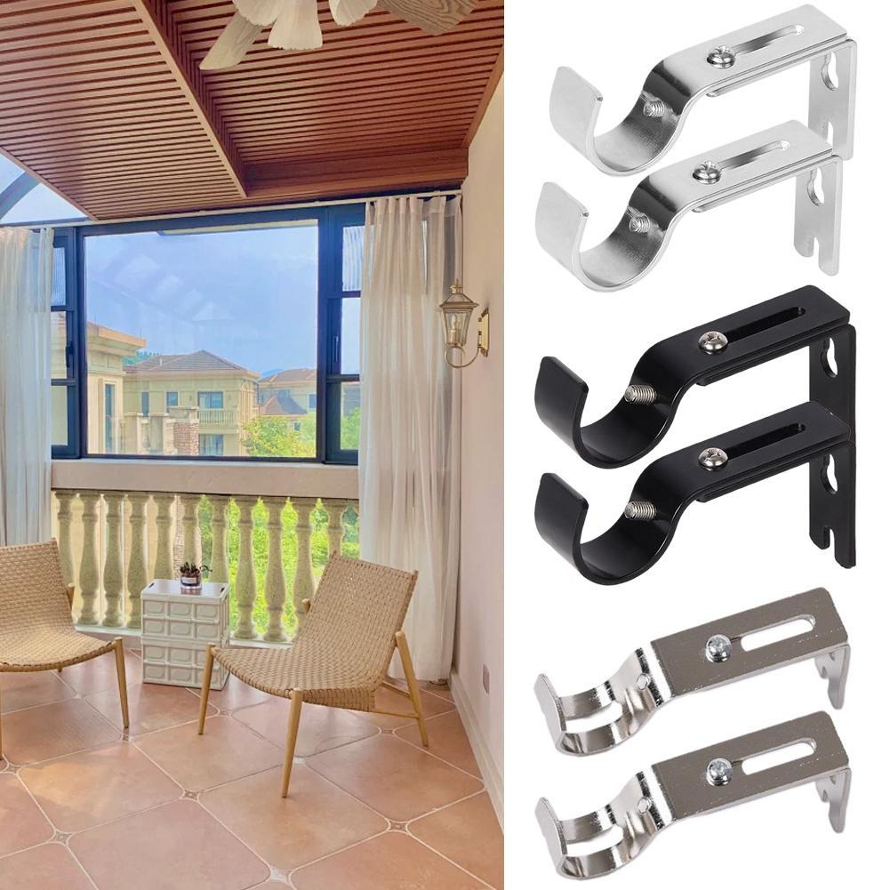 NEW Curtain Rod Holder Portable Single Rod Bracket For WallCurtain Rod Bracket Curtain Rod Support Hanger For 1inch Curtain Rod