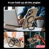 For iPhone 17 Case with Ring Kickstand Compatible with MagSafe PU Leather Back Cover