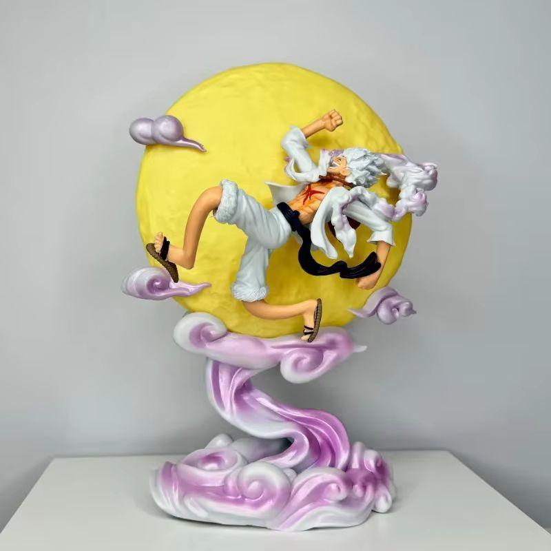 

One Piece Nika Sun God Anime Action Figure 5 Gear Luffy Flying to the Moon GK Model Statue Glow-in-the-Dark Collectible Ornament белый