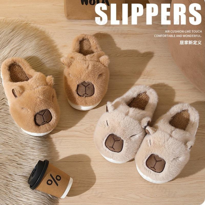 Fashion Women Home Slippers Capybara Cute Cartoon Comfortable Anti Slip Platform Ladies Indoor Slipper Fashionable Winter Plush Slippers