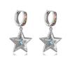 HECHENG,New Rainbow CZ Huggie Hoop Earrings for Women Gold Plated Crystal Heart Star Drop Earring Statement Fashion Zircon Gift