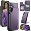Para Samsung Galaxy S25 FE Capa Carteira de Couro PU Bloqueio RFID Porta-Cartões Tampa Flip Magnética Suporte à Prova de Choque Protetora