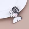New Cool Moden Lady Acrylic Brooch for Women Personalized Resin Cartoon Cute Female Figure Brooches Lapel Pins Jewelry Gifts