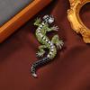 SKEDS Classic Women Men Vintage Crystal Lizard Badges Brooch Fashion Baroque Boutique Shining Pin For Ladies's Clothing Coat