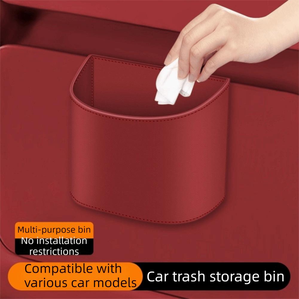 Hanging Rear Seat Garbage Bin Compact Car Door Trash Can Portable Car Trash Can  Storage Box